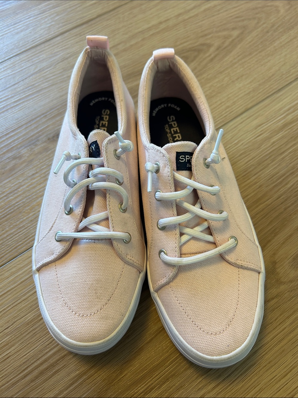 Sperry Top-Sider Pale Pink Canvas Lace-Up Sneakers